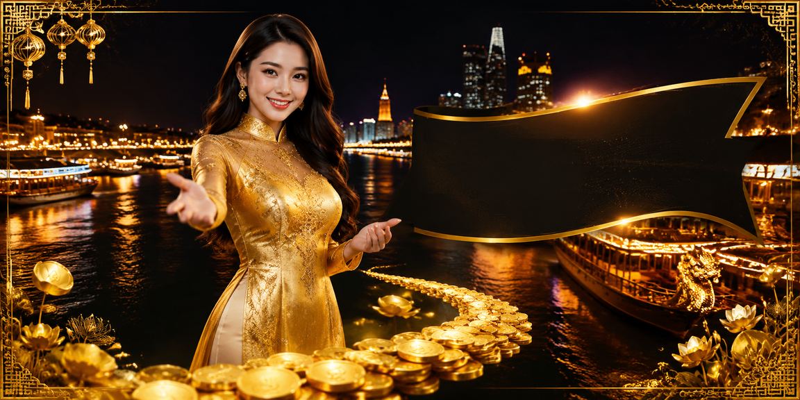 Người phụ nữ mặc áo dài bên sông Mê Kông tham gia chương trình hoàn tiền trực tuyến