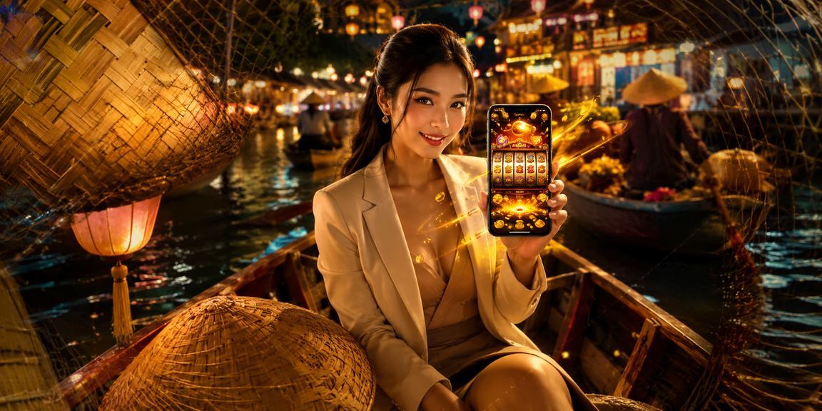 Người dùng vùng Mekong trải nghiệm slot game và nhận tiền thưởng trong không gian truyền thống